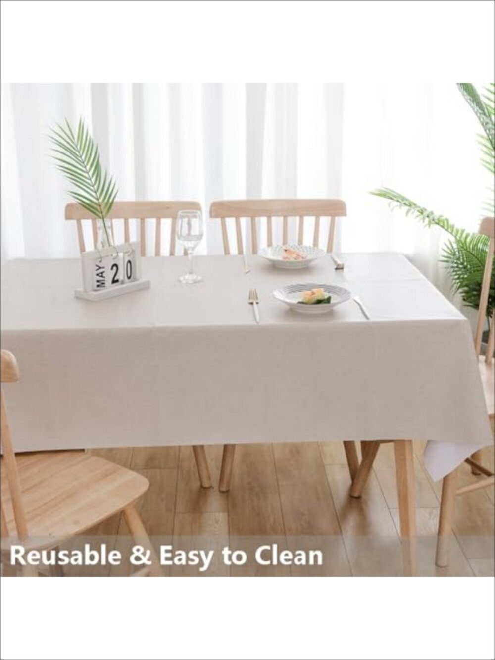 PVC Tablecloth 54x108 Waterproof Wipeable Rectangular Dining Table Cover - Picture 5 of 6